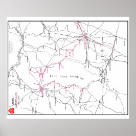 ハガースタウンとフレデリック鉄道システムの地図(c 1923) ポスター