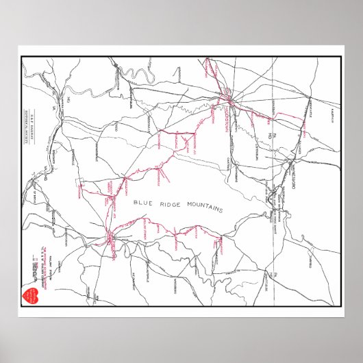 ハガースタウンとフレデリック鉄道システムの地図(c 1923) ポスター (正面)