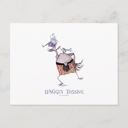 ハギスを投げ回す ポストカード (正面)