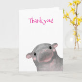 ハギスザカワイイベビーヒッポサンキューカード カード (黄色い花)