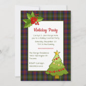 ハギスタータンチェック格子状フェスティバルクリスマスパーティー 招待状 (正面)