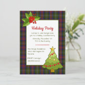 ハギスタータンチェック格子状フェスティバルクリスマスパーティー 招待状 (スタンド正面)