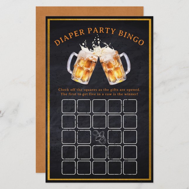 ハギスチャギスビールオムツパーティービンゴゲーム (正面/裏面)