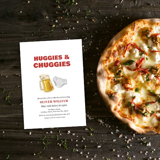 ハギスモダンチャギスビール&おむつベビーシャワー 招待状