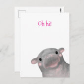 ハギス可愛いベビーヒッポ'ああハイ!'ポストカード ポストカード (正面/裏面)