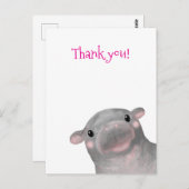 ハギス かわいい赤ちゃんヒポ ありがとう ポストカード (正面/裏面)