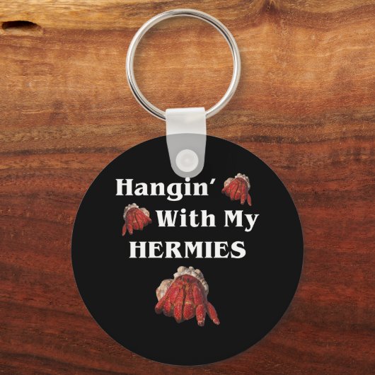 ハギンと私のhermiesのおもしろいカニの恋人 キーホルダー (正面)