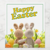 ハギングバンニー – ハッピーイースター ワインラベル (シングルラベル)