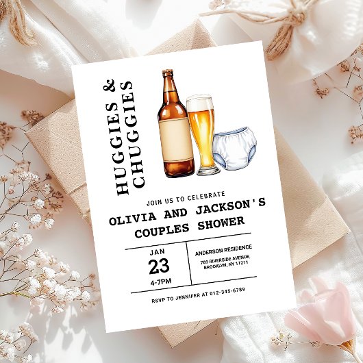 ハギーとチャギーのカップル赤ちゃんシャワー 招待状