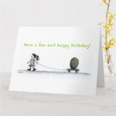 ハギー誕生日カード カード (黄色い花)