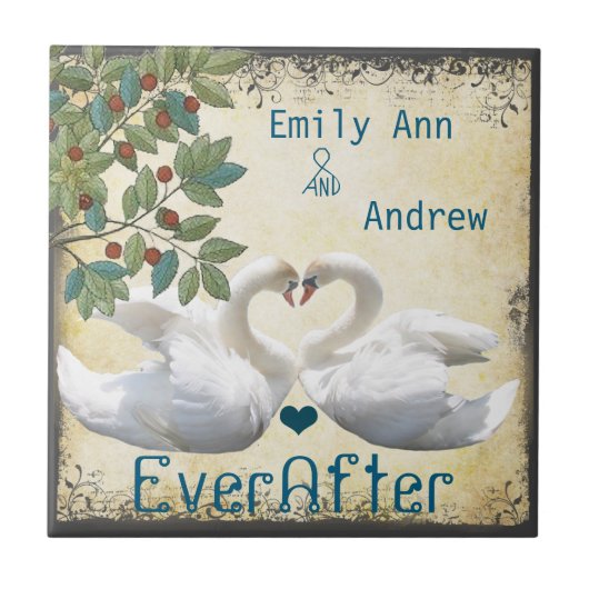 ハクチョウが木目を愛する一周忌 タイル (正面)