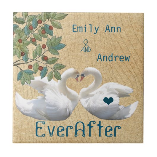 ハクチョウが木目を愛する一周忌 タイル (正面)