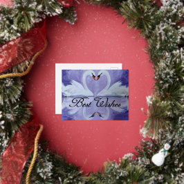 ハクチョウのハガキ 箔招待状ポストカード