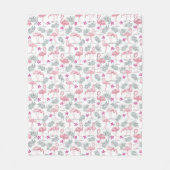 ハクチョウの繰り返しパターン フリースブランケット (正面)