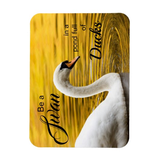 ハクチョウ美しい感動的引用文 マグネット (縦)