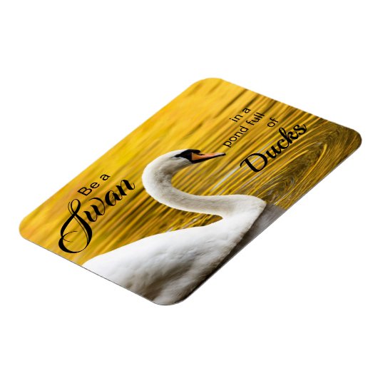 ハクチョウ美しい感動的引用文 マグネット (左側)