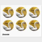 ハクチョウ美しい感動的引用文 ラウンドシール (シート)