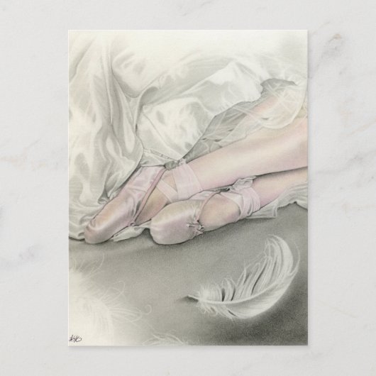 ハクチョウ葉書のバレリーナ・ダンス ポストカード (正面)