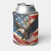 ハクトウワシとアメリカ国旗 缶クーラー (缶裏面)