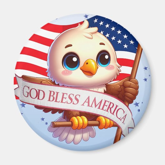 ハクトウワシのグラフィック🦅🇺🇸 マグネット (正面)