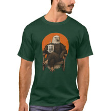 ハクトウワシのビンテージイラスト アンチトランポTシャツ