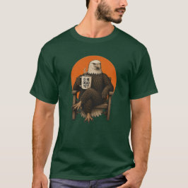 ハクトウワシのビンテージイラスト アンチトランポTシャツ Tシャツ