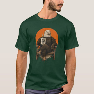 ハクトウワシのビンテージイラスト アンチトランポTシャツ Tシャツ