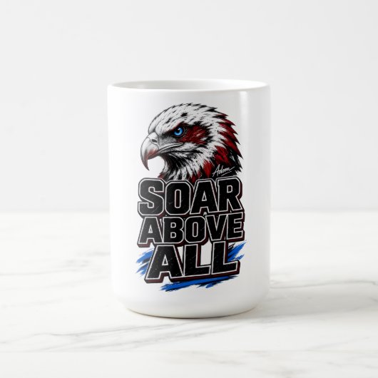 ハクトウワシの力強さが際立つアート コーヒーマグカップ (中央)
