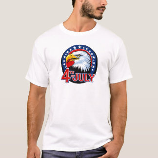ハクトウワシの愛国Tシャツ 独立記念日 Tシャツ