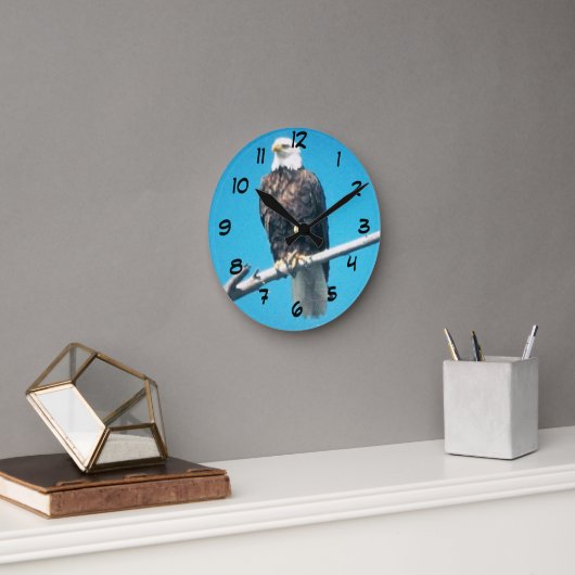 ハクトウワシの時計 ラウンド壁時計 (オフィス)