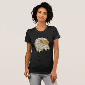 ハクトウワシの猛禽類デザイン Tシャツ (正面フル)