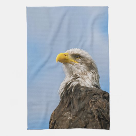 ハクトウワシの野生の肖像画アート キッチンタオル (縦)