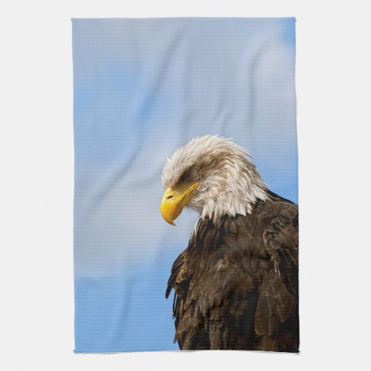 ハクトウワシの野生の肖像画アート キッチンタオル (縦)