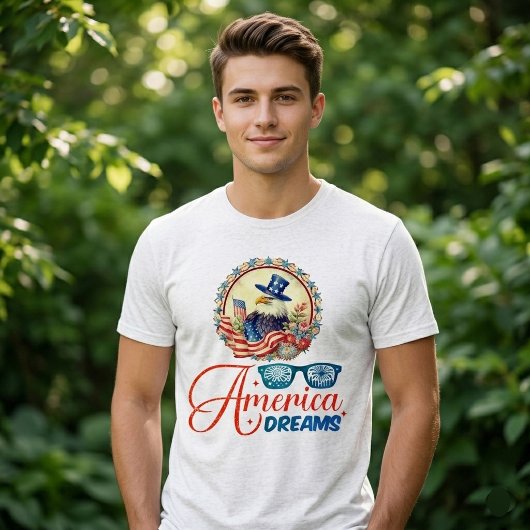 ハクトウワシ アメリカの夢 独立 愛国 トライブレンドTシャツ