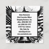 ハクトウワシ アメリカ国旗 愛国 ビジネスカード (裏面)