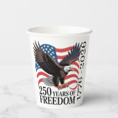 ハクトウワシ アメリカ国旗 自由の250年 紙コップ (裏面)