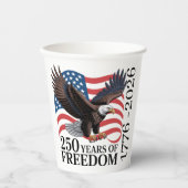 ハクトウワシ アメリカ国旗 自由の250年 紙コップ (正面)