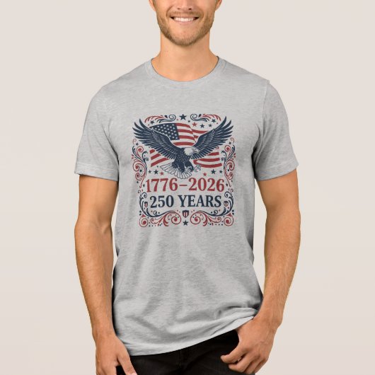 ハクトウワシ アメリカ独立250周年 トライブレンドＴシャツ (正面)