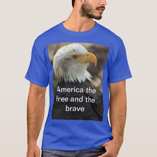 ハクトウワシ Tシャツ THE FREE AND THE BRAVE (正面)