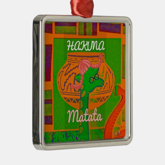 ハクナギラフェアートプリント メタルオーナメント (右)