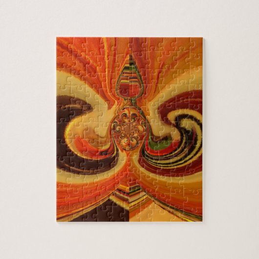 ハクナマタカッコいいレトロヴィンテージ花デザイン.jp ジグソーパズル (縦)