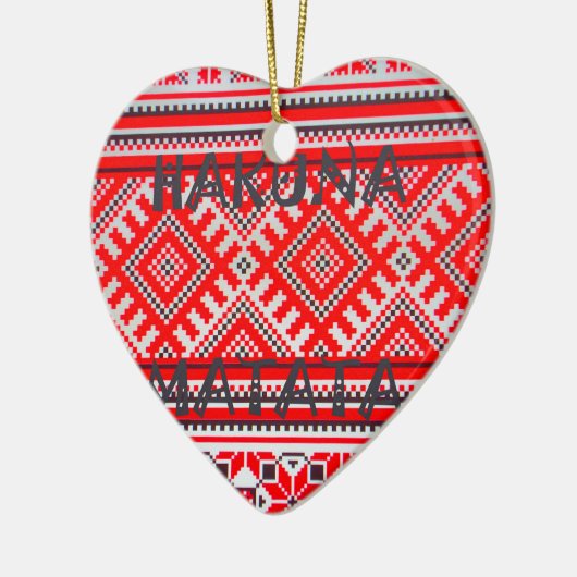 ハクナマタシームレス幾何学模様 セラミックオーナメント (左)