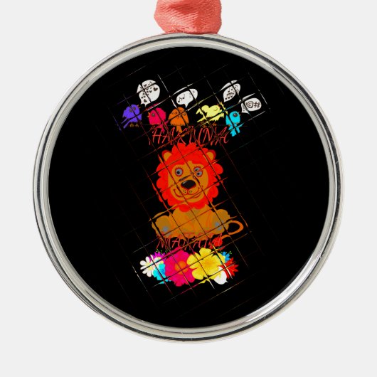 ハクナマタタかわいいベビーライオンキング メタルオーナメント (正面)