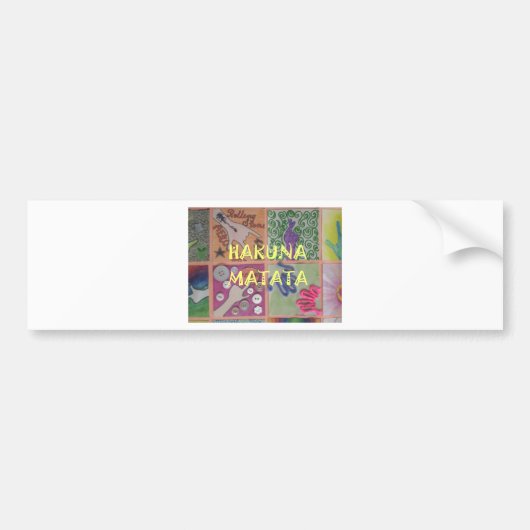 ハクナマタタかわいい素晴らしいアート作品.png バンパーステッカー (正面)