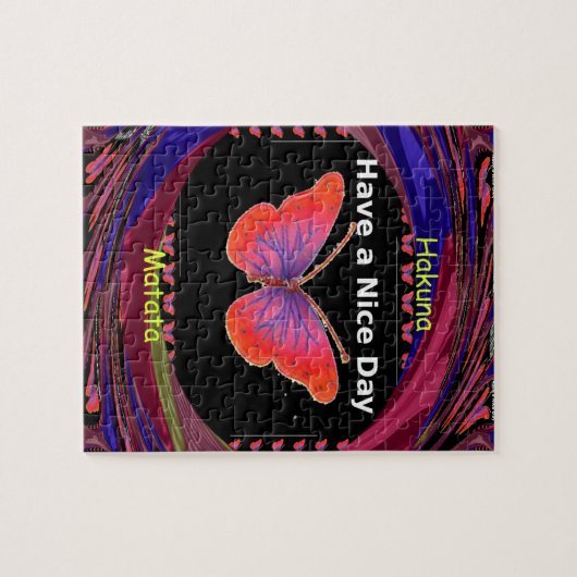 ハクナマタタアナイスデイインフィニティバタフライc ジグソーパズル (横)