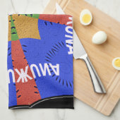 ハクナマタタイリディセント青 キッチンタオル (四つ折り)