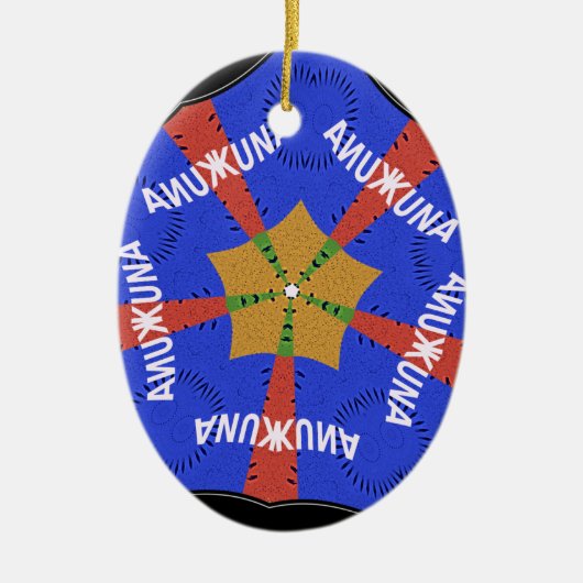 ハクナマタタイリディセント青 セラミックオーナメント (正面)