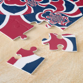 ハクナマタタギフトスタイリッシュトレンディーred and blue.jp ジグソーパズル (側面)