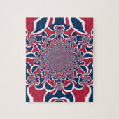 ハクナマタタギフトスタイリッシュトレンディーred and blue.jp ジグソーパズル (縦)