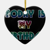 ハクナマタタギフト今日は私の誕生日.png セラミックオーナメント (正面)